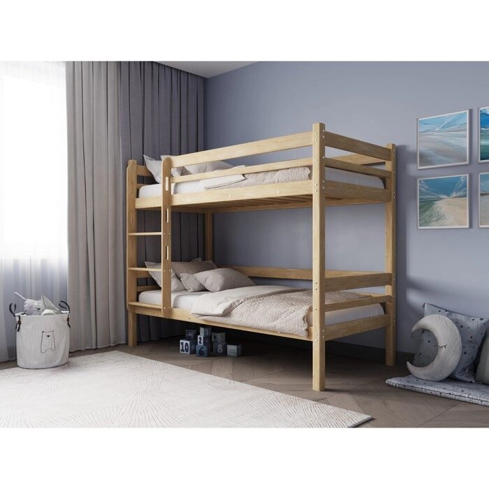 Двухъярусная кровать "Фабиа", 700  1600 мм, массив, без покрытия, цвет сосна от компании Интернет-гипермаркет «MALL24» - фото 1