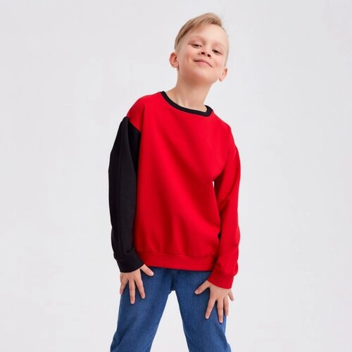 Джемпер для мальчика MINAKU: Casual Collection KIDS цвет красный, рост 128