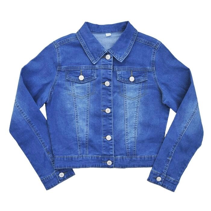 Джинсовая куртка для девочек, рост 140 см, цвет синий от компании Интернет-гипермаркет «MALL24» - фото 1