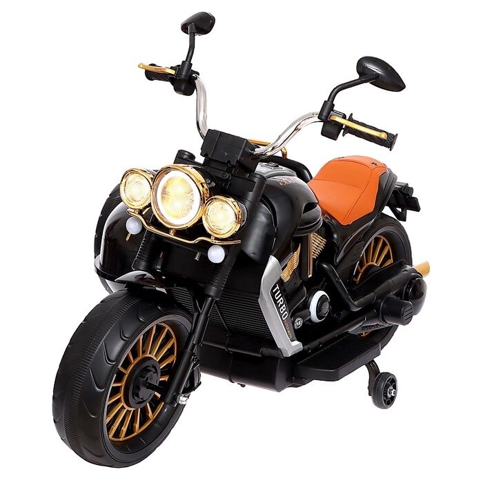 Электромобиль "Мотоцикл Чоппер", с коляской, EVA, цвет чёрный от компании Интернет-гипермаркет «MALL24» - фото 1