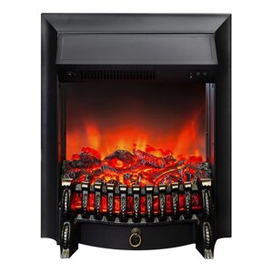 Электроочаг Fobos Lux Black, 20", 1500 Вт, 2 режима обогрева, муляж сгоревших дров
