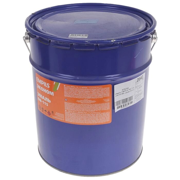 Эмаль EMPILS Эконом ПФ-115 синяя (барабан 20 кг) от компании Интернет-гипермаркет «MALL24» - фото 1