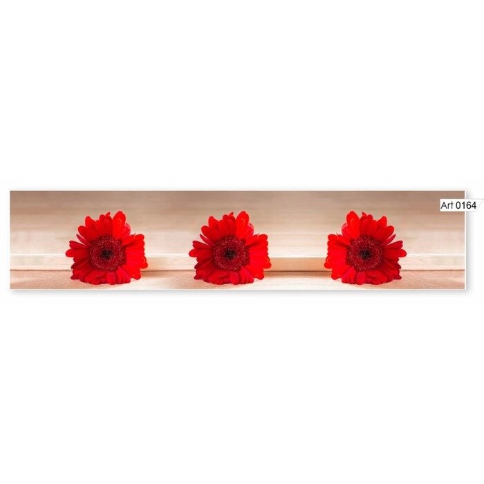 Фартук кухонный МДФ PANDA Красные хризантемы, 0164 от компании Интернет-гипермаркет «MALL24» - фото 1
