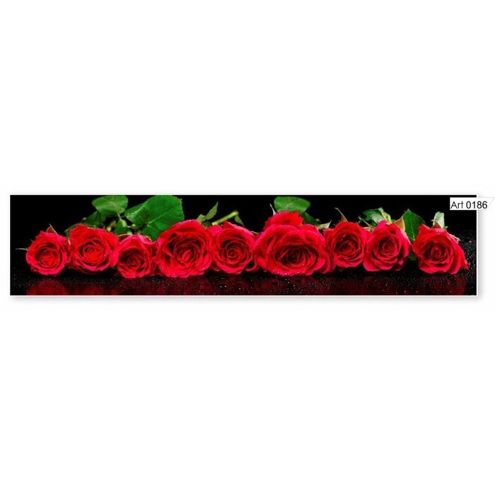 Фартук кухонный МДФ PANDA Красные розы , 0186 от компании Интернет-гипермаркет «MALL24» - фото 1
