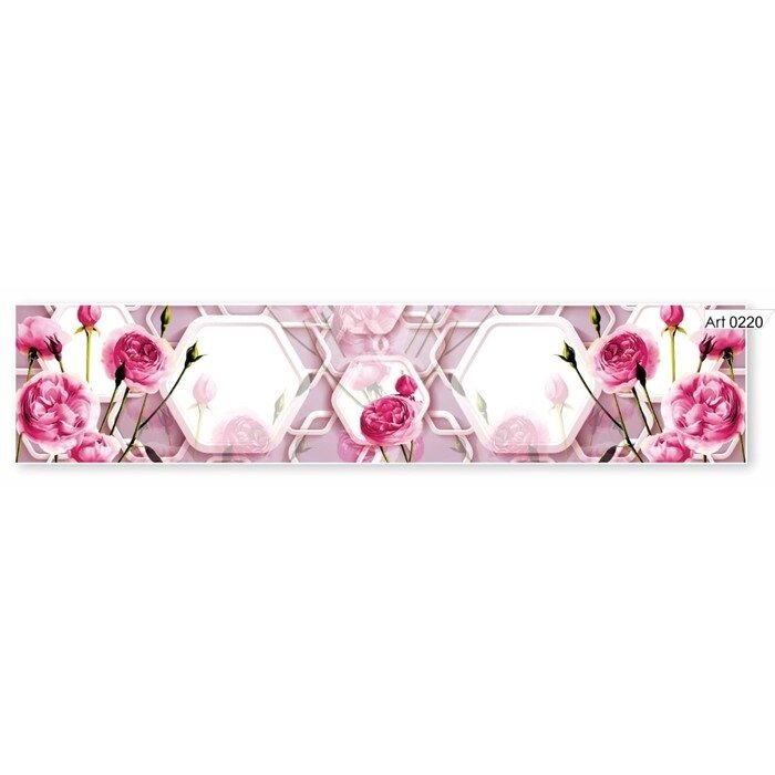 Фартук кухонный МДФ PANDA Розовые розы, 0220 от компании Интернет-гипермаркет «MALL24» - фото 1