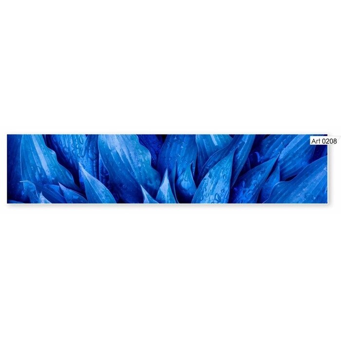 Фартук кухонный МДФ PANDA Синие лепестки, 0208 от компании Интернет-гипермаркет «MALL24» - фото 1