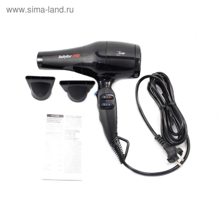 Фен BaByliss Pro Tiziano BAB6310RE, 2100 Вт, 2 скорости, 4 температурных режима, 2 насадки от компании Интернет-гипермаркет «MALL24» - фото 1