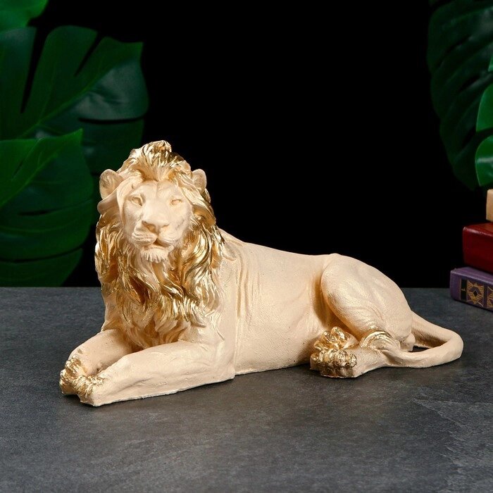 Фигура "Лев африканский №2" слоновая кость, 16х34х20см от компании Интернет-гипермаркет «MALL24» - фото 1