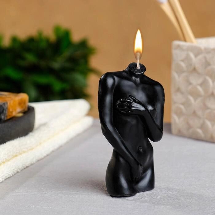 Фигурная свеча "Женское тело №2" черная, 10см от компании Интернет-гипермаркет «MALL24» - фото 1