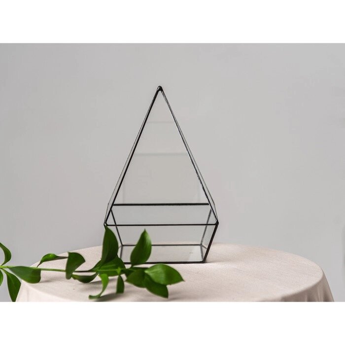 Флорариум "Пирамида с основанием" (швы серебро) от компании Интернет-гипермаркет «MALL24» - фото 1