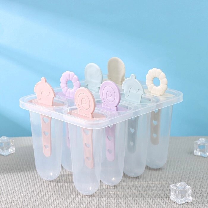 Форма для мороженого "Леденец", 8 ячеек, 151212 см, цвет МИКС от компании Интернет-гипермаркет «MALL24» - фото 1