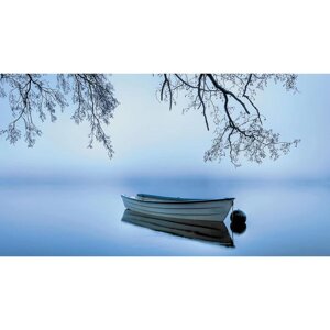 Фотообои "Лодка на ночной реке" 2-А-202 (1 полотно), 270x150 см