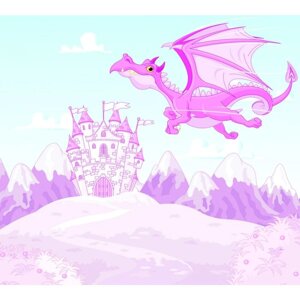 Фотообои "Розовый Дракон" M 349 (3 полотна), 300х270 см