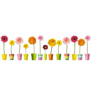 Фотообои "Яркие цветы в горшках" 3-А-315 (1 полотно), 440x150 см