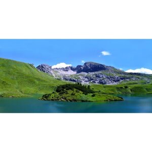 Фотосетка, 320 155 см, с фотопечатью, "Озеро и горы"