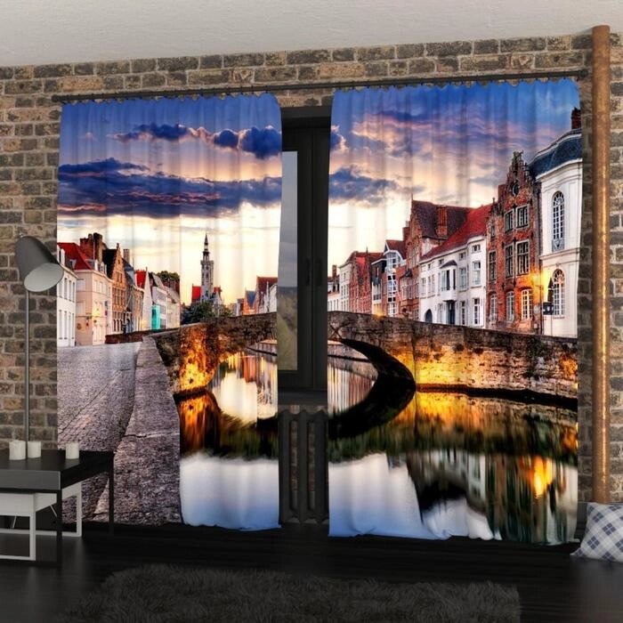 Фотошторы "Бельгийский мостик", размер 150х260 см, габардин от компании Интернет-гипермаркет «MALL24» - фото 1