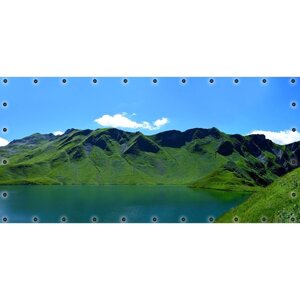 ФС056-Л Фотосетка ART, ФС056-Л, "Озеро и горы 2"с люверсами, 314х155 см