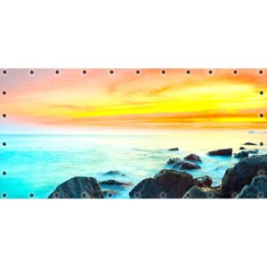 ФС061-Л Фотосетка ART, ФС061-Л, "Закат над морем"с люверсами, 314х155 см