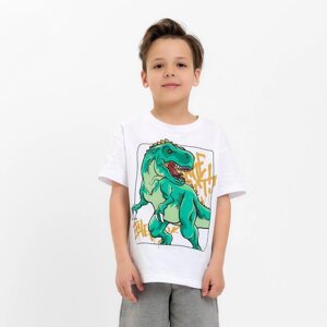 Футболка детская KAFTAN "Динозавр", р. 36 (134-140 см), белый
