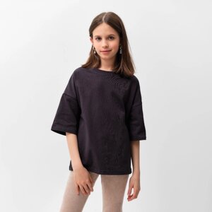 Футболка детская MINAKU: Basic line kids цвет графитовый, рост 158