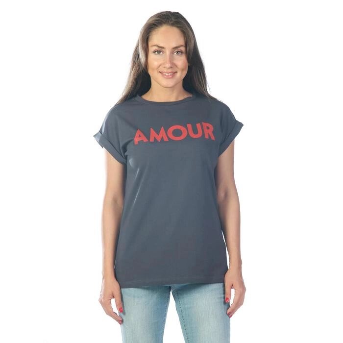 Футболка женская Amour, размер 44, цвет серый от компании Интернет-гипермаркет «MALL24» - фото 1