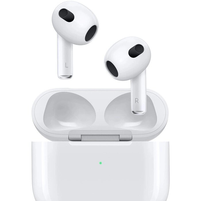 Гарнитура вкладыши Apple AirPods 3 A2565/A2564/A2897 Lightning белый беспроводные bluetooth в ушной от компании Интернет-гипермаркет «MALL24» - фото 1