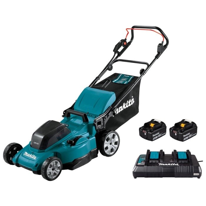 Газонокосилка аккумуляторная Makita DLM480RF, 2х18 В, 6 Ач, шир./выс. 480/20-100 мм, 62 л от компании Интернет-гипермаркет «MALL24» - фото 1