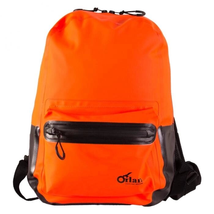 Герморюкзак CITY с объемным карманом, 20л ПВХ трикотаж, оранжевый от компании Интернет-гипермаркет «MALL24» - фото 1