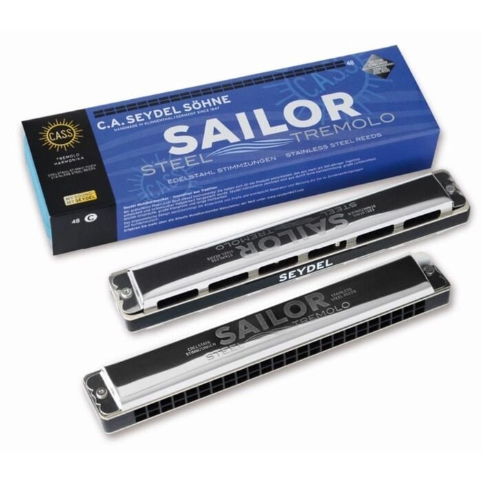 Губная гармошка Seydel Sohne 26480C Sailor Steel C  тремоло от компании Интернет-гипермаркет «MALL24» - фото 1