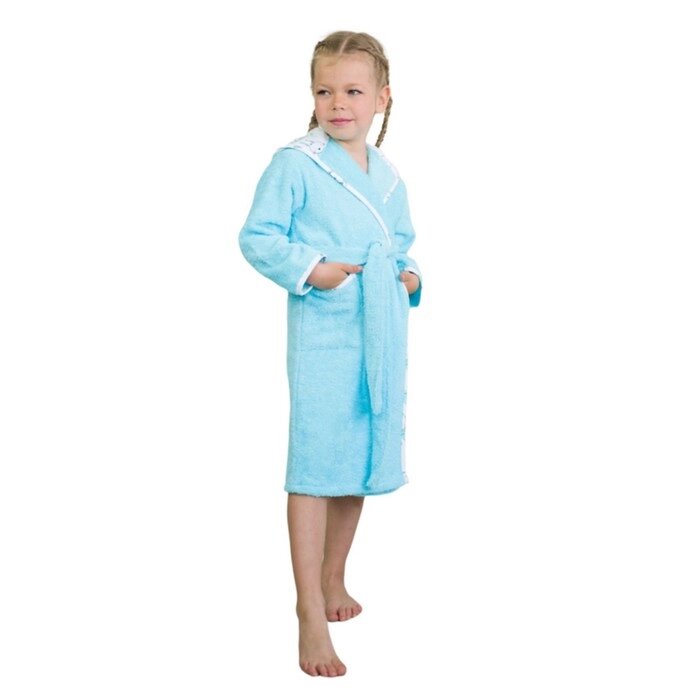 Халат махровый детский "Ушки", размер 30, цвет голубой от компании Интернет-гипермаркет «MALL24» - фото 1