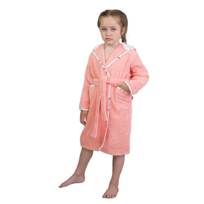 Халат махровый детский "Ушки", размер 34, цвет персик от компании Интернет-гипермаркет «MALL24» - фото 1