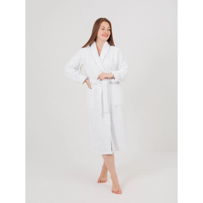 Халат женский махровый, с шалькой, размер 44-46, цвет белый от компании Интернет-гипермаркет «MALL24» - фото 1