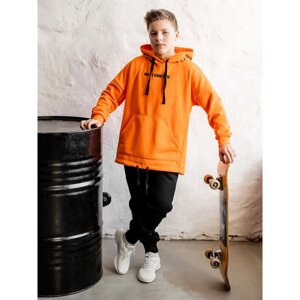 Худи для мальчика "ХЭППИ", рост 128 см, цвет апельсиновое эскимо