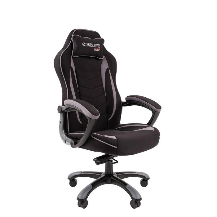 Игровое кресло "Chairman game" 28 ткань черный/серый от компании Интернет-гипермаркет «MALL24» - фото 1