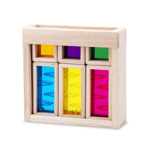 Игровой набор деревянных радужных блоков "Рассвет", со звуковым эффектом
