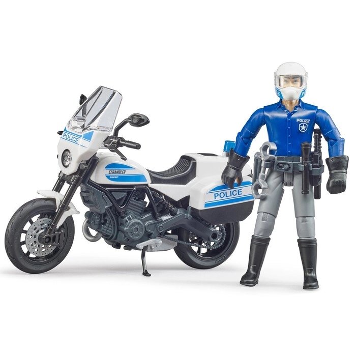 Игровой набор Мотоцикл Scrambler Ducati с фигуркой полицейского от компании Интернет-гипермаркет «MALL24» - фото 1