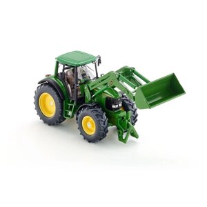Игрушечная модель трактора с ковшом John Deere, зелёный, масштаб 1:32