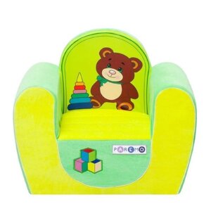 Игрушечное кресло Медвежонок, цвет жёлтый/салатовый