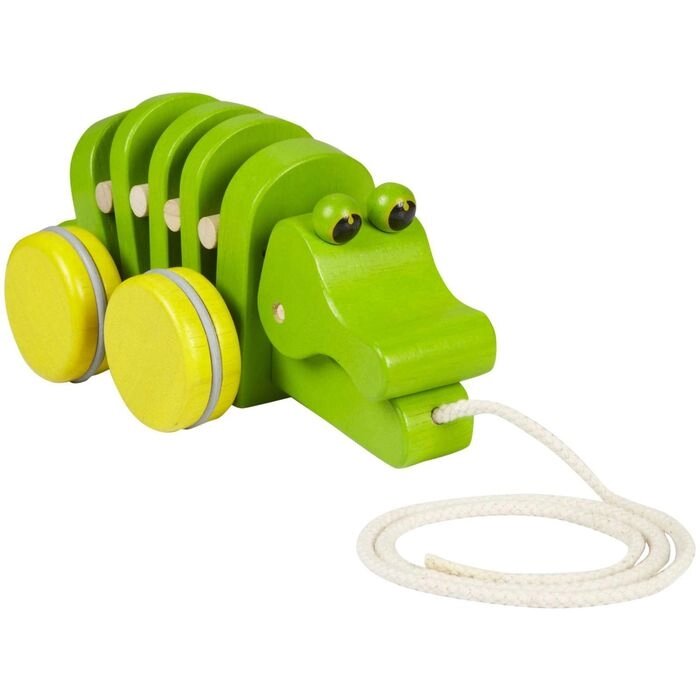 Игрушка-каталка трёщотка на верёвочке "Танцующий крокодил" от компании Интернет-гипермаркет «MALL24» - фото 1