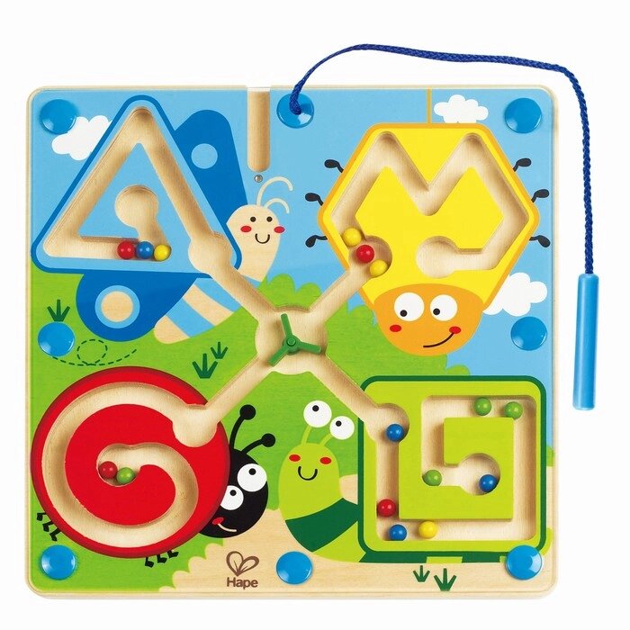 Игрушка-лабиринт Hape "Жуки" для детей, с шариком, магнитный от компании Интернет-гипермаркет «MALL24» - фото 1