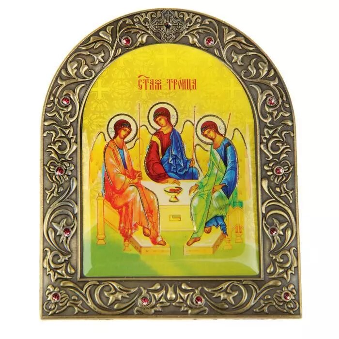 Икона "Святая Троица" на подставке от компании Интернет-гипермаркет «MALL24» - фото 1