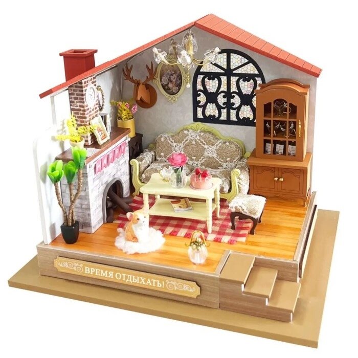 Интерьерный конструктор Hobby Day MiniHouse "Дом в стиле шале", румбокс от компании Интернет-гипермаркет «MALL24» - фото 1