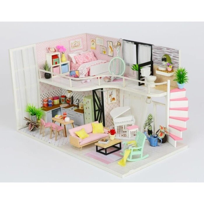 Интерьерный конструктор Hobby Day MiniHouse "Розовый лофт", румбокс от компании Интернет-гипермаркет «MALL24» - фото 1