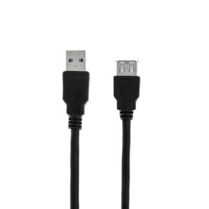 Кабель-удлинитель LuazON USB AM - USB AF, 1.5 м, черный