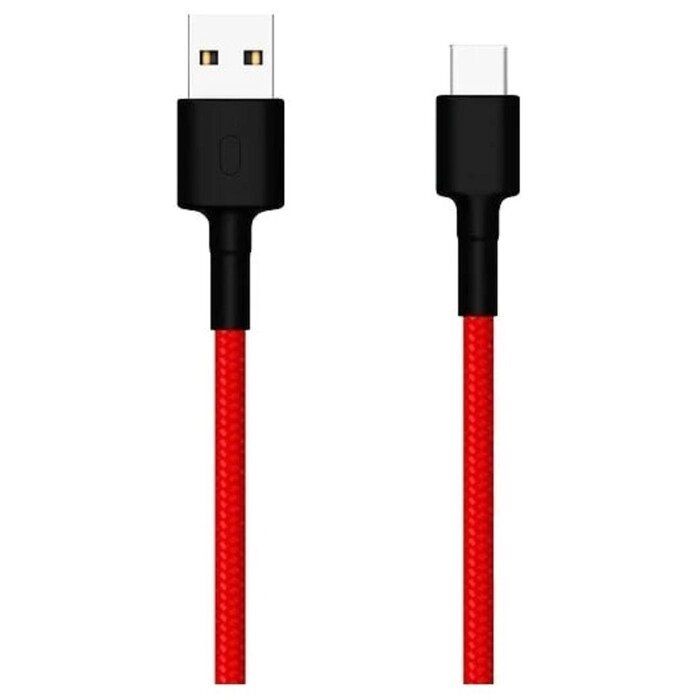 Кабель Xiaomi Mi Braided (SJV4110GL), Type-C - USB, 1 м, нейлоновая оплетка, красный от компании Интернет-гипермаркет «MALL24» - фото 1