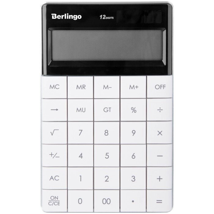 Калькулятор настольный 12 разрядов, двойное питание, 165х105х13 мм, белый от компании Интернет-гипермаркет «MALL24» - фото 1