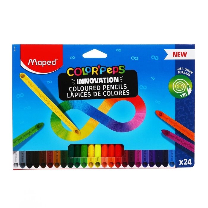 Карандаши 24цв Maped COLOR'PEPS INFINITY, треуг, ударопроч грифель, карт короб 861601 от компании Интернет-гипермаркет «MALL24» - фото 1