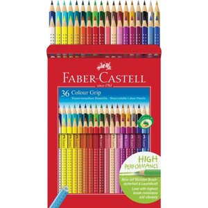 Карандаши цветные Faber-Castell "Grip", 36цв., трехгран., заточен., к/к с е/п 112442