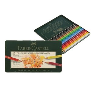 Карандаши художественные цветные Faber-Castell Polychromos 12 цветов металлическая коробка