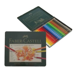 Карандаши художественные цветные Faber-Castell Polychromos 24 цветов металлическая коробка